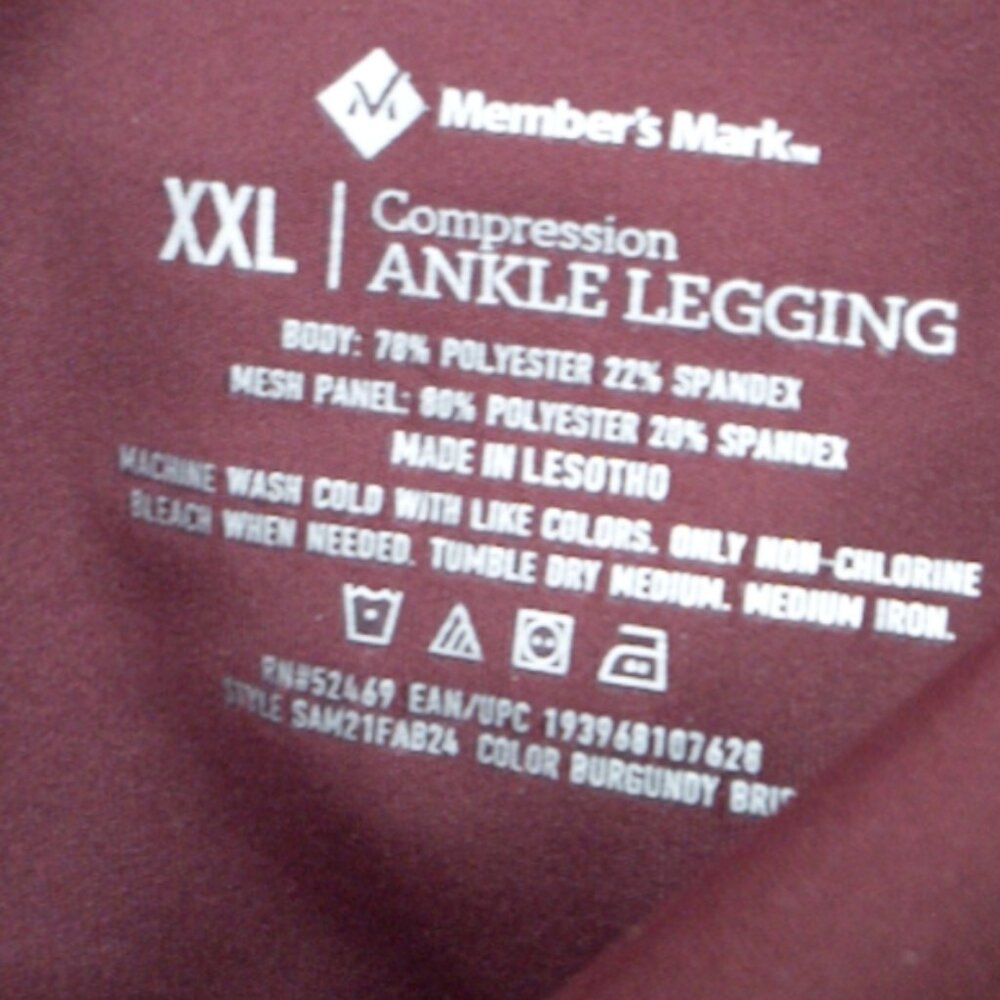 Cranberry Member's Mark Compression Ankle Leggings Large - XL? - Picture 5 of 16